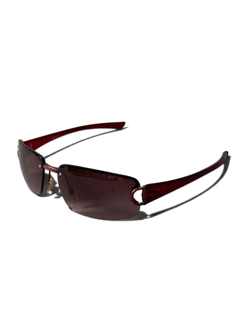Gucci Horsebit Rimless Sunglasses Eyewear S Bordeaux